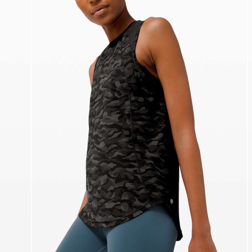 Lululemon Sculpt Tank Sequoia Camo Print Deep Coal Black / Black Size Small